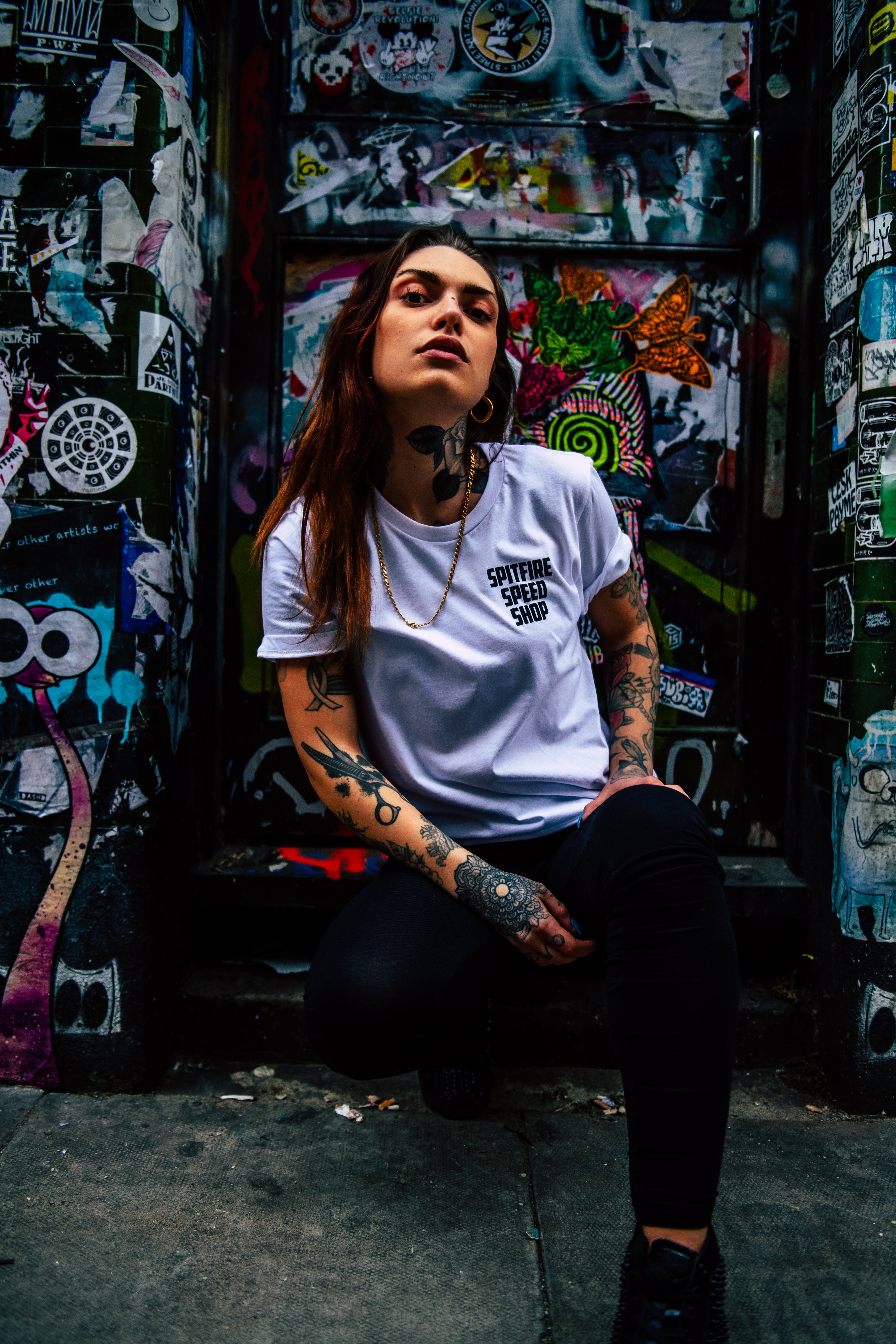 Spitfire Tee White With Colour Logo