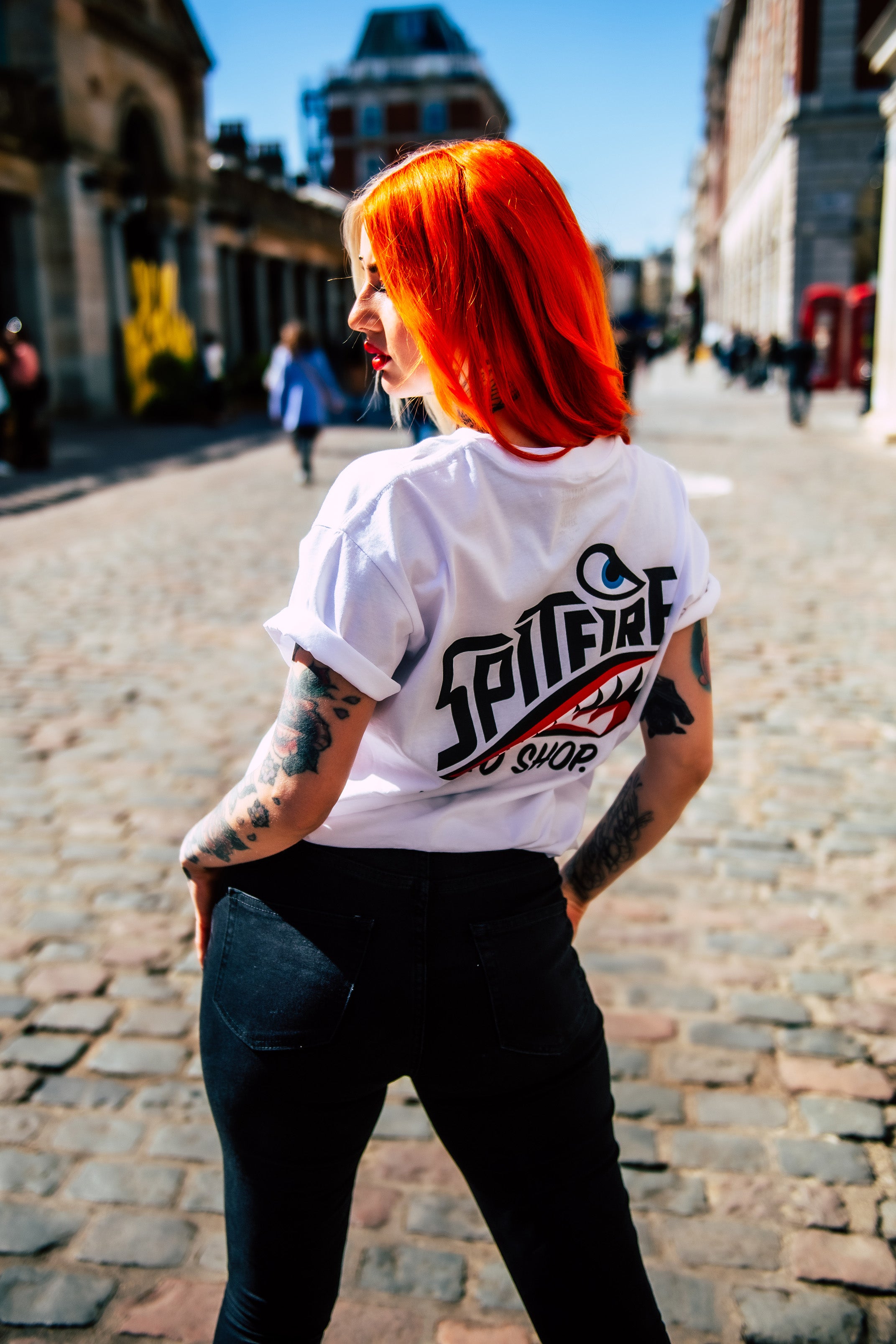 Spitfire Tee White With Colour Logo