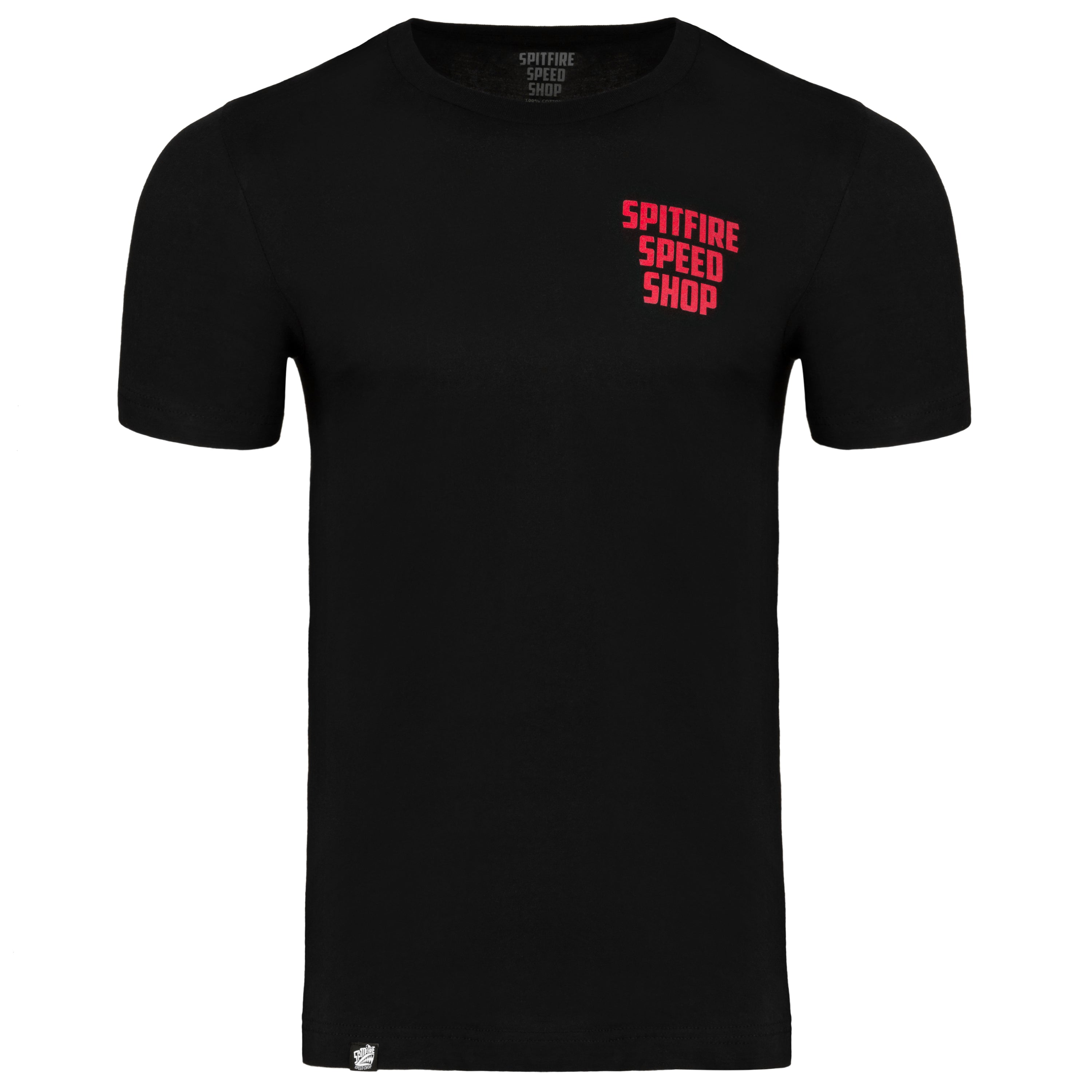 Spitfire Black T-Shirt With Red Logo