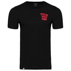 Spitfire Tee Black With Red Logo