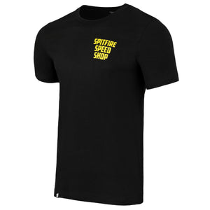 Spitfire Tee Black With Yellow Logo