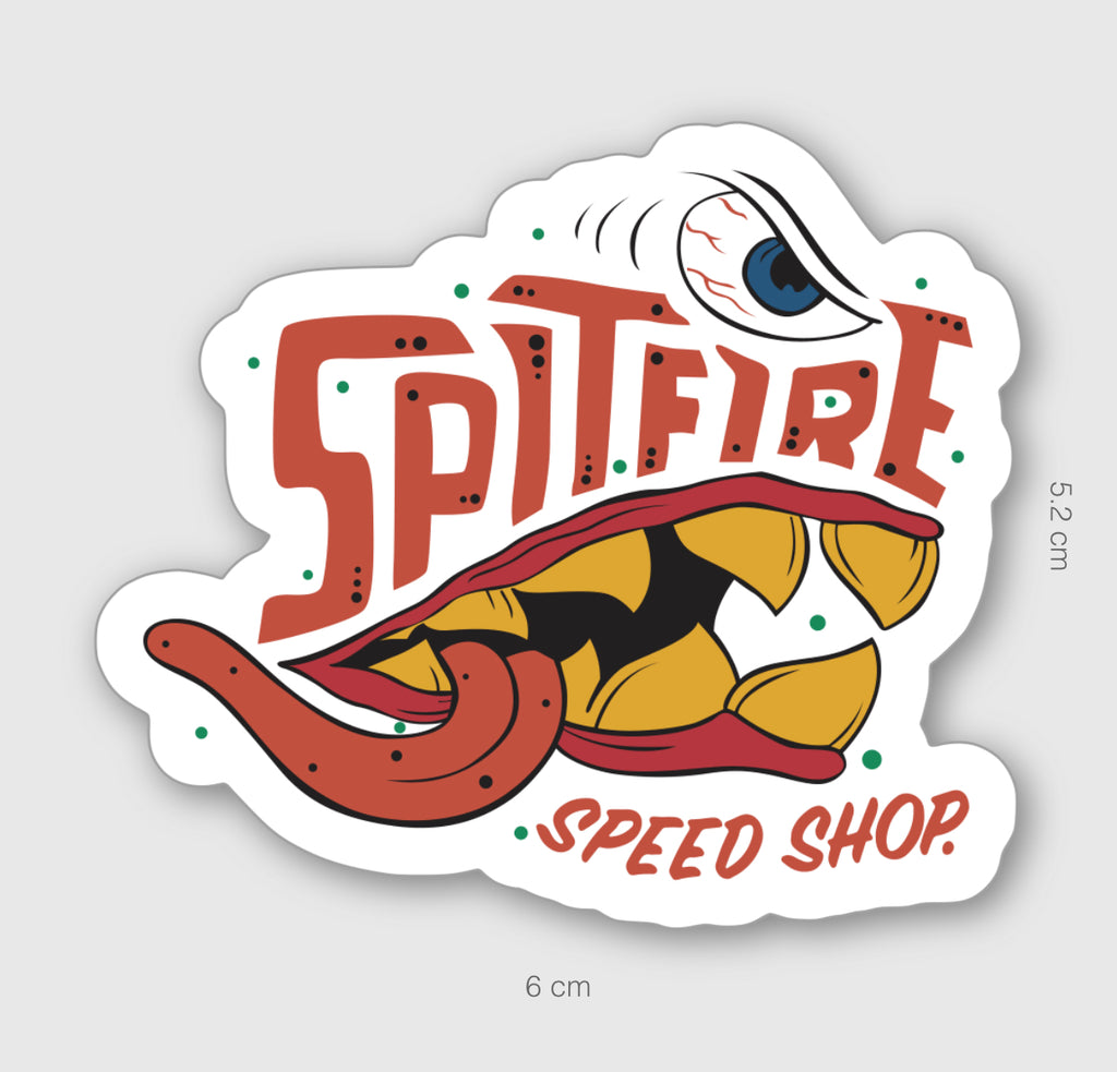 Spitfire Cartoon Sticker Small