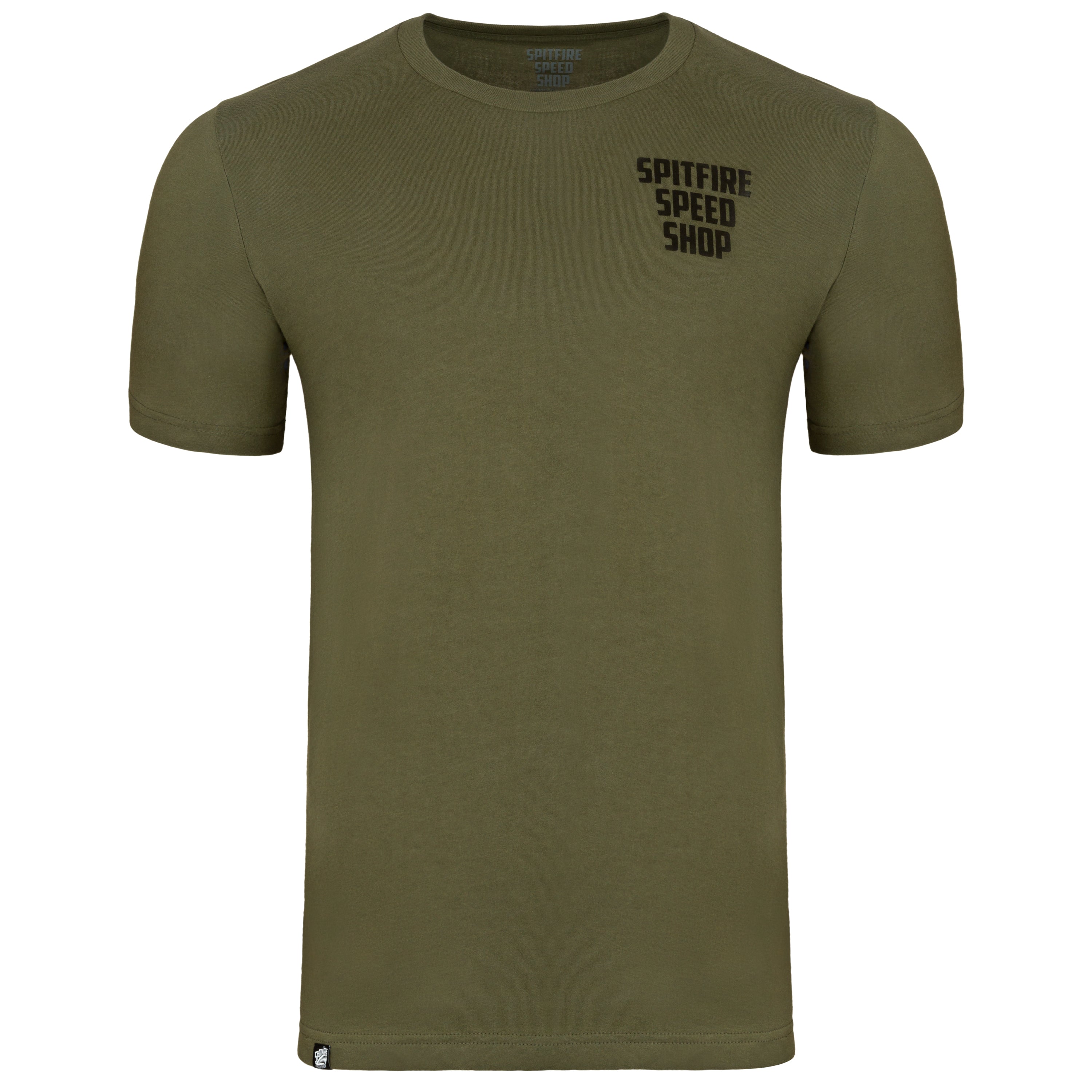 Spitfire Khaki Green T-Shirt With Black Logo