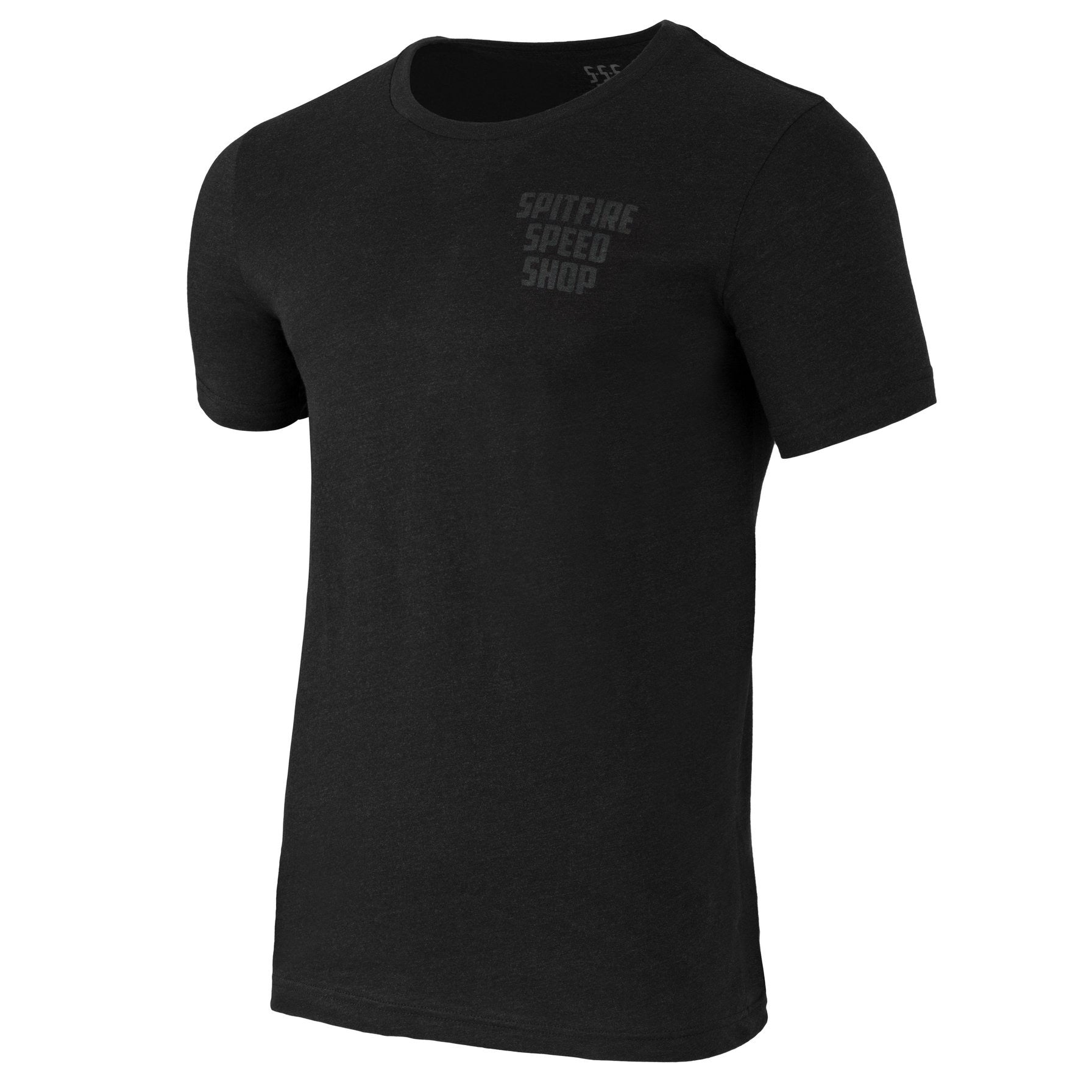 Spitfire Black T-Shirt With Black Logo