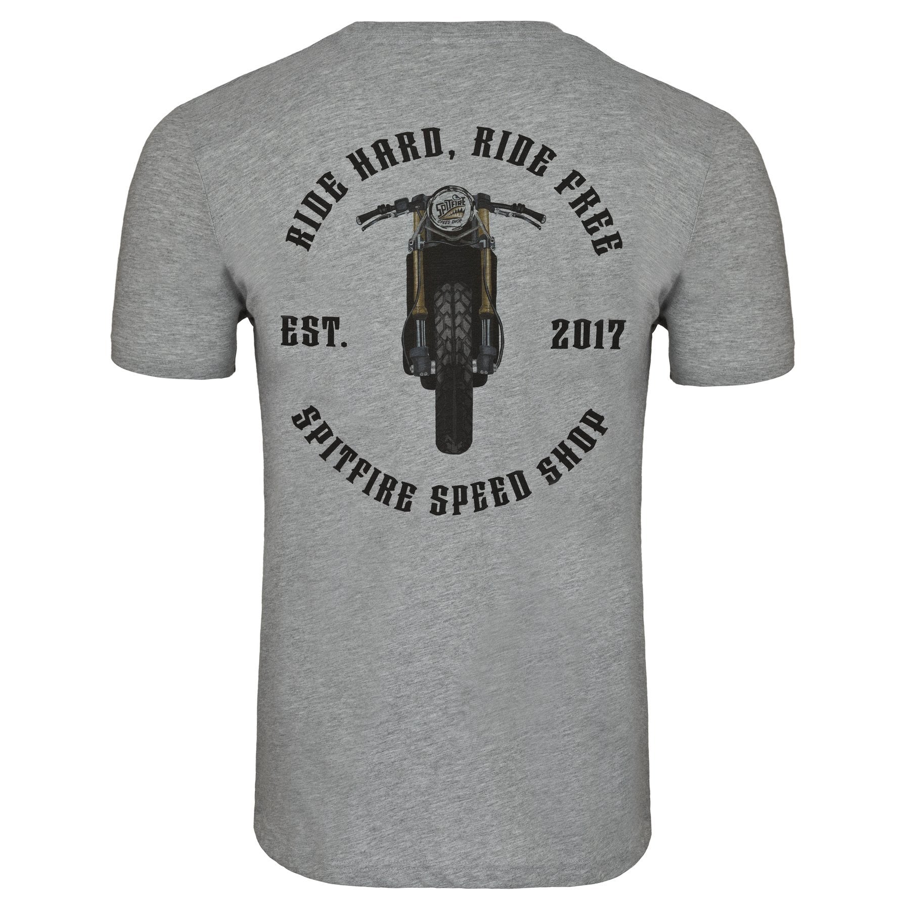 Spitfire T-Shirt Grey With Ride Hard Logo
