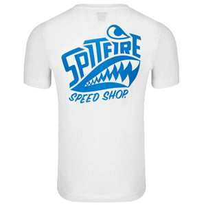 Spitfire Tee White With Blue Logo