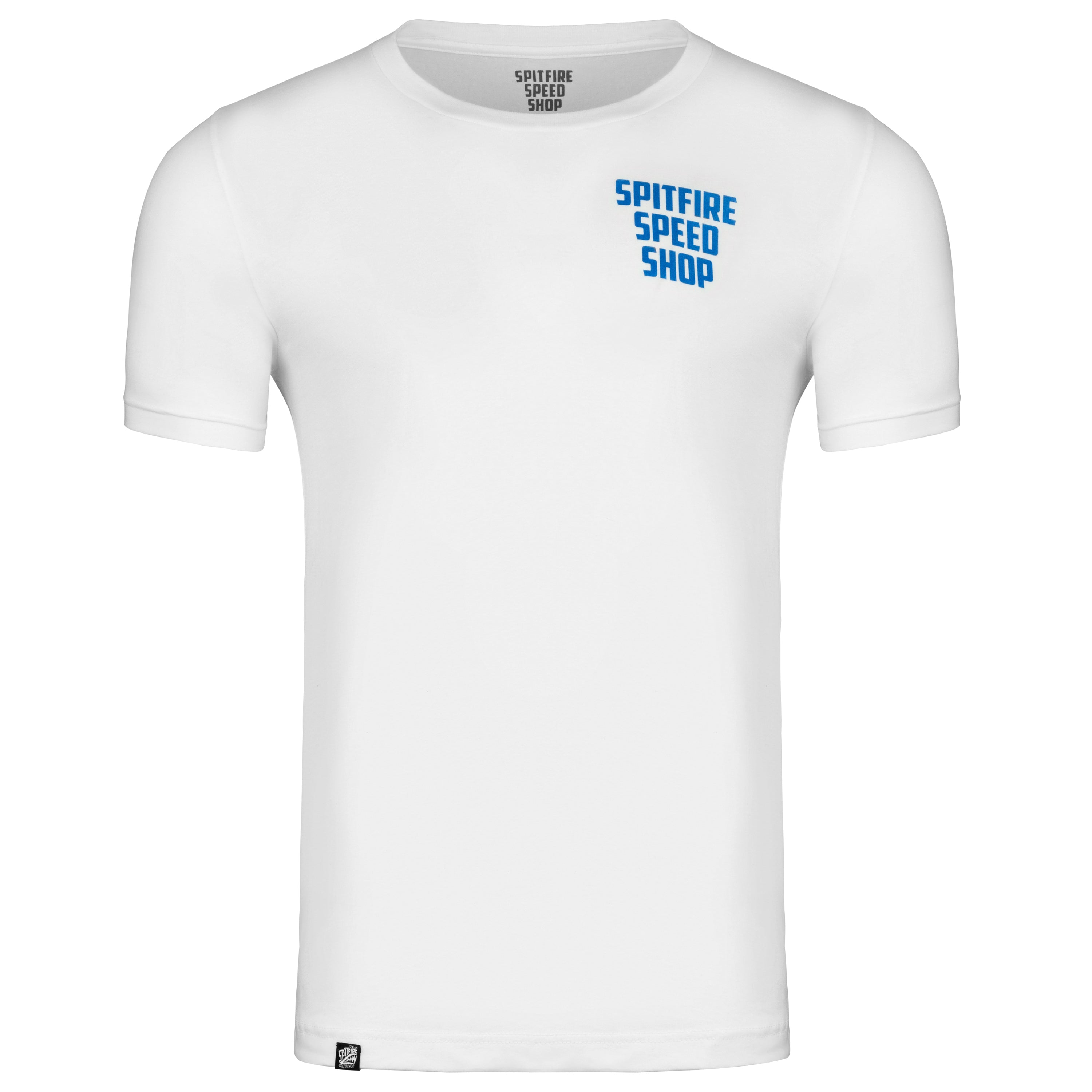 Spitfire Tee White With Blue Logo